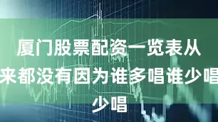 厦门股票配资一览表从来都没有因为谁多唱谁少唱