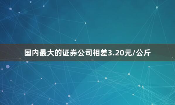 国内最大的证券公司相差3.20元/公斤